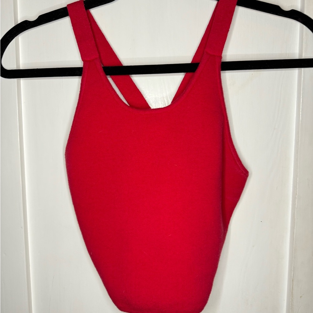 Los Angeles Apparel Vibrant Red knits crop top